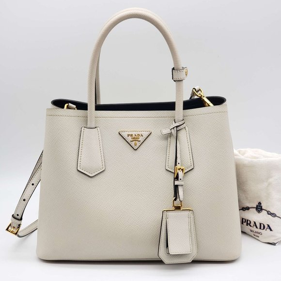 Prada Handbags - 100% Authentic Prada Saffiano Double Cuir Handbag and Shoulder Bag